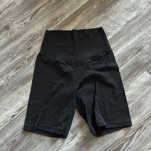 aerie black crossover biker shorts